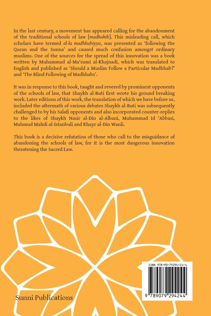 Al-La Madhhabiyya by Shaykh Muhammad Said Ramadan al-Buti book