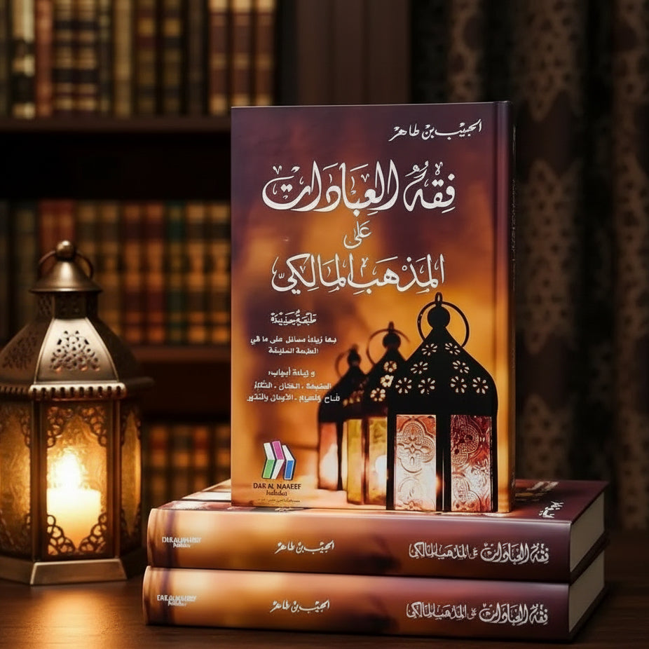 Boekomslag van Fiqh al-ʿIbādāt ʿalā al-Madhhab al-Mālikī door al-Ḥabīb ibn Ṭāhir, een Arabisch handboek over Mālikī-fiqh van aanbidding.