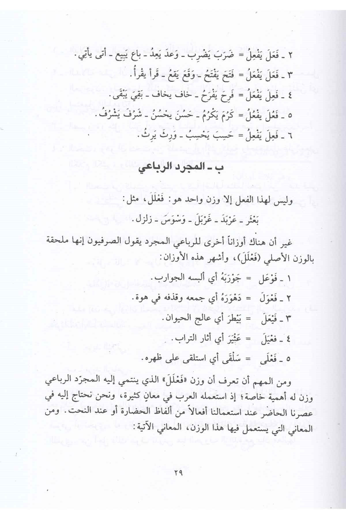 Voorbeeldpagina uit al-Taṭbīq al-Ṣarfī met Arabische tekst en uitleg over de studie van ṣarf, de Arabische woordleer en morfologie.