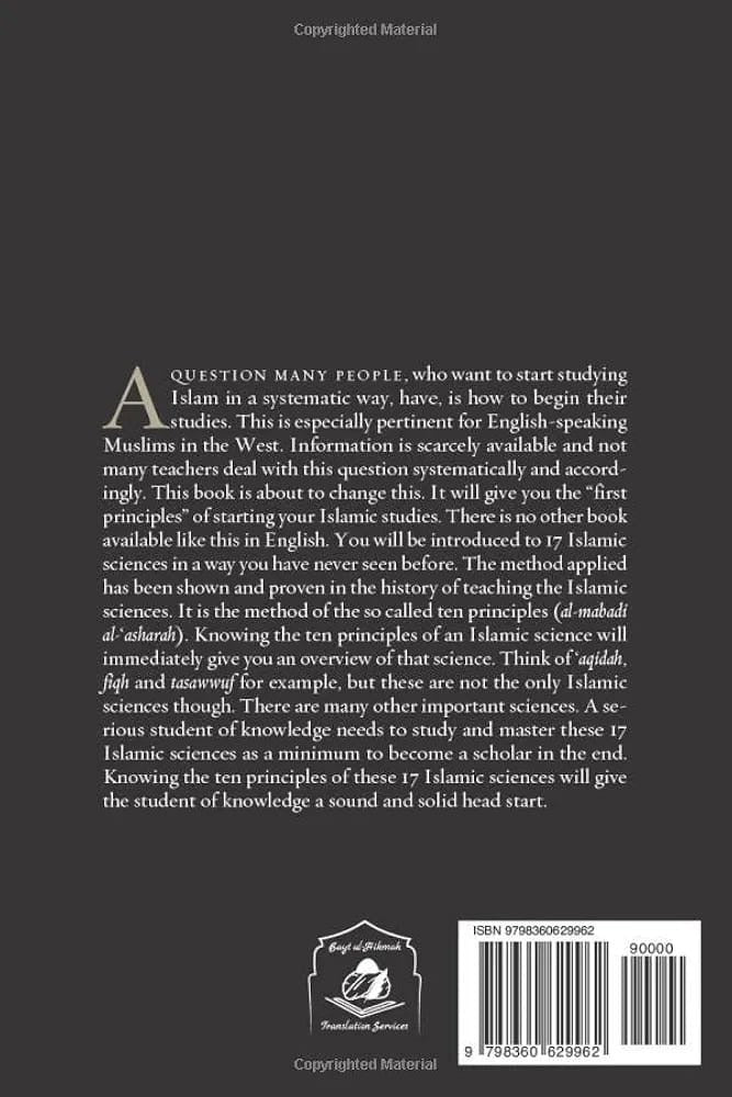 Principles of Islamic Studies – Ten Principles for Seventeen Islamic Sciences